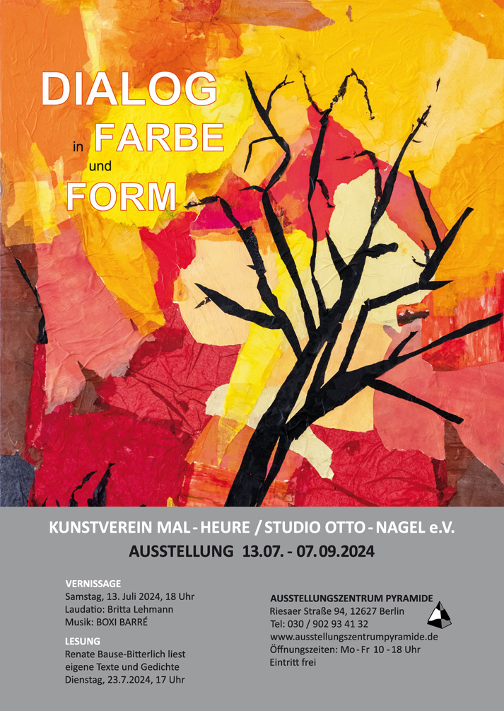 Plakat zur Ausstellung des Kunstvereins Mal-Heure / Studio Otto-Nagel e.V.