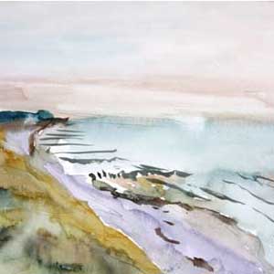 Ostsee, LANDSCHAFT, Zeichnung, Aquarelle Hiddensee 