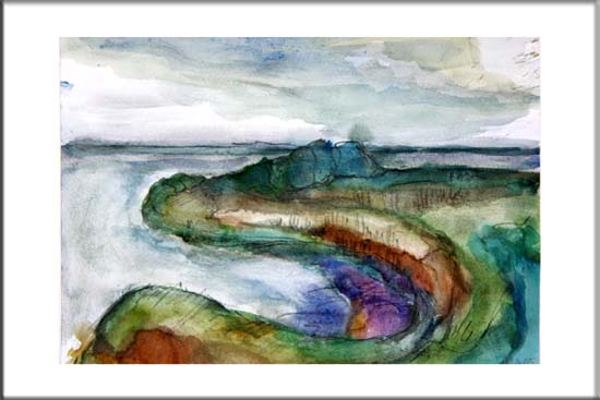 Hiddensee Blick auf weite Ebene